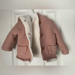 Carter's Pink Knit Jacket with Cream Lining